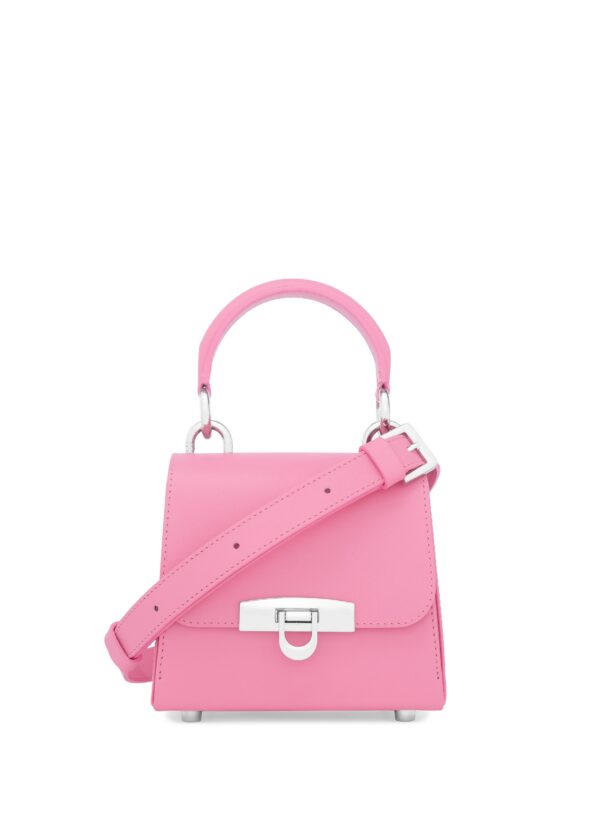 Мини сумка с ручкой сверху Dora X EGM из гладкой кожи розового цвета