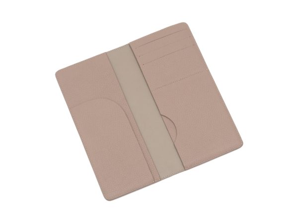 Складной кошелек из кожи с тиснением Softina Бледно-розового цвета Grant EGM