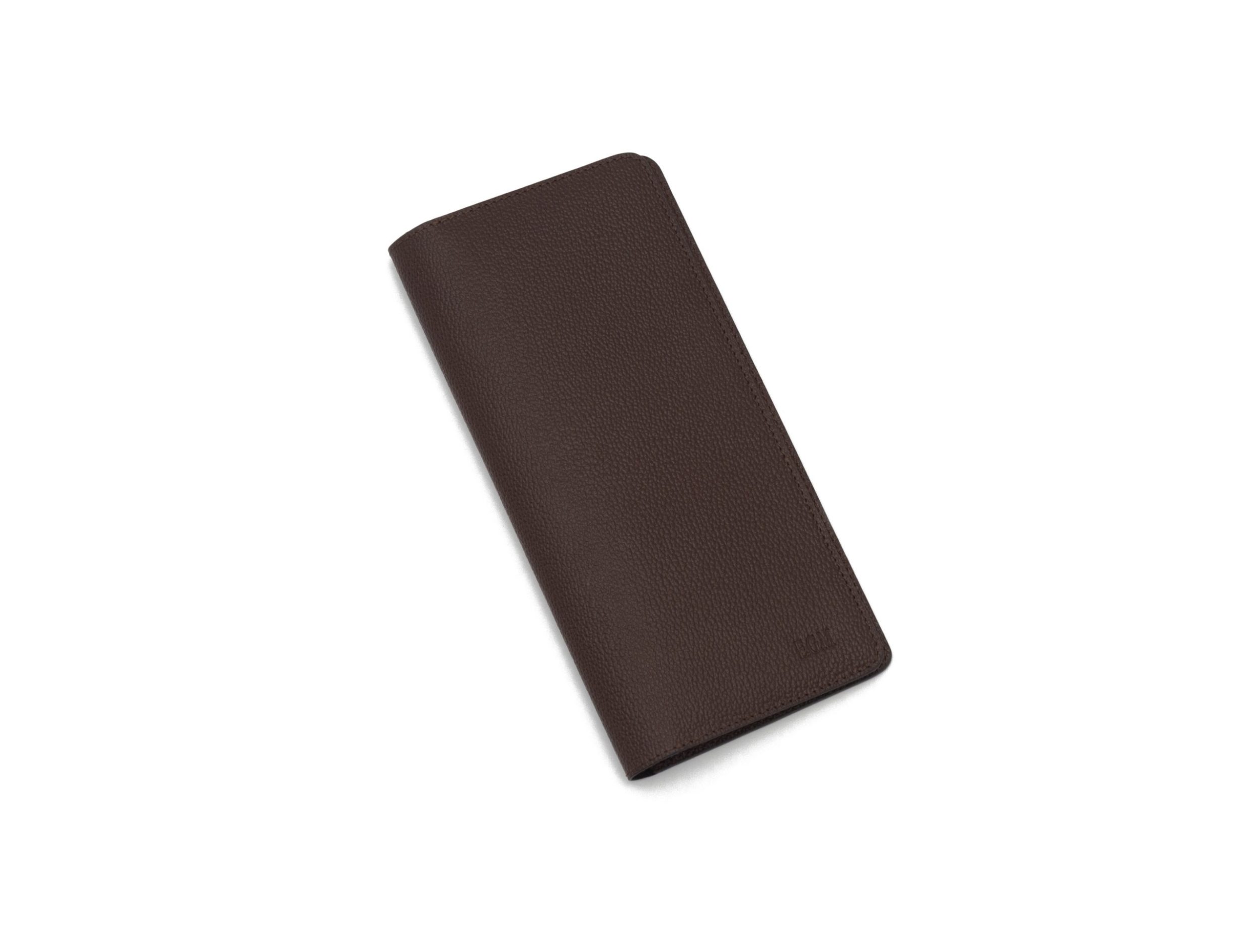 Складной кошелек из кожи с тиснением Softina Коричного цвета Grant EGM