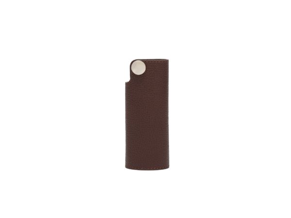 Брелок для ключей, ключница из натуральной кожи с тиснением коричневого цвета EGM