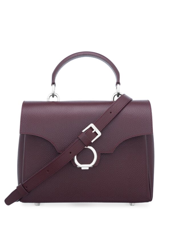 Сумка женская из натуральной кожи с тиснением в винном цвете Milena EGM