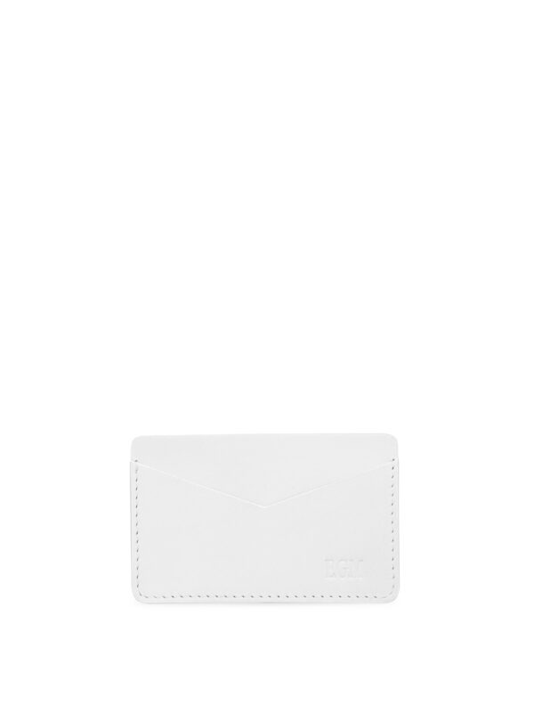 Карманный картхолде из натуральной гладкой кожи белого цвета