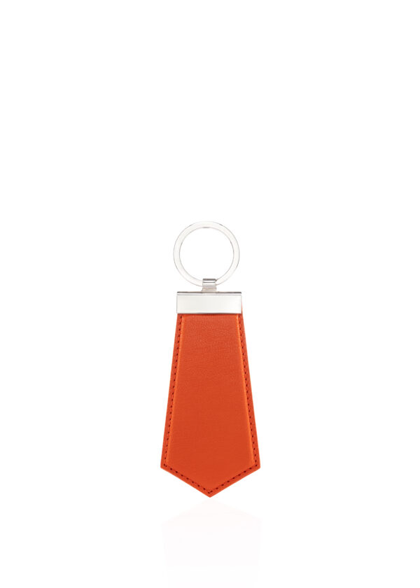 брелок из натуральной кожи шевро оранжевого цвета
