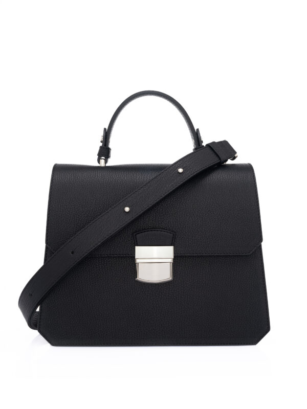 E.G.M Chelsea Небольшая кожаная сумка с ручкой сверху- Чёрный
